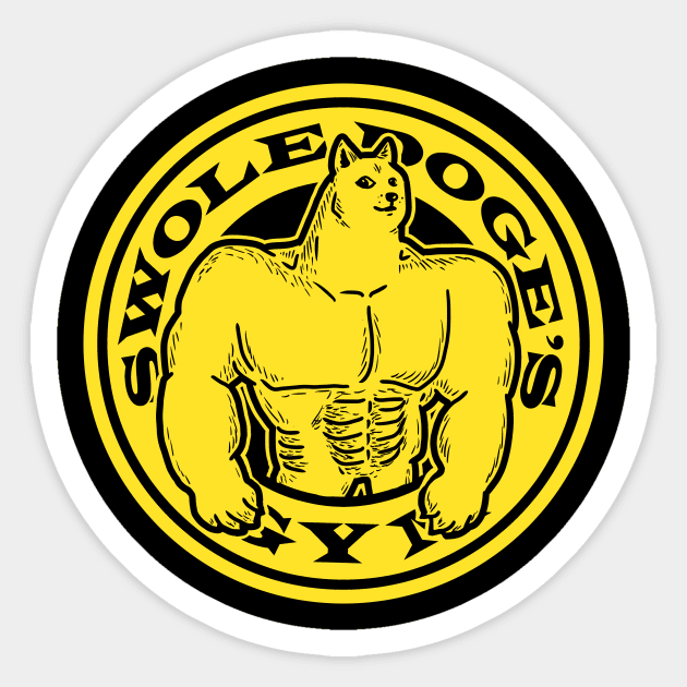 Swole Doge Sticker by dumbshirts